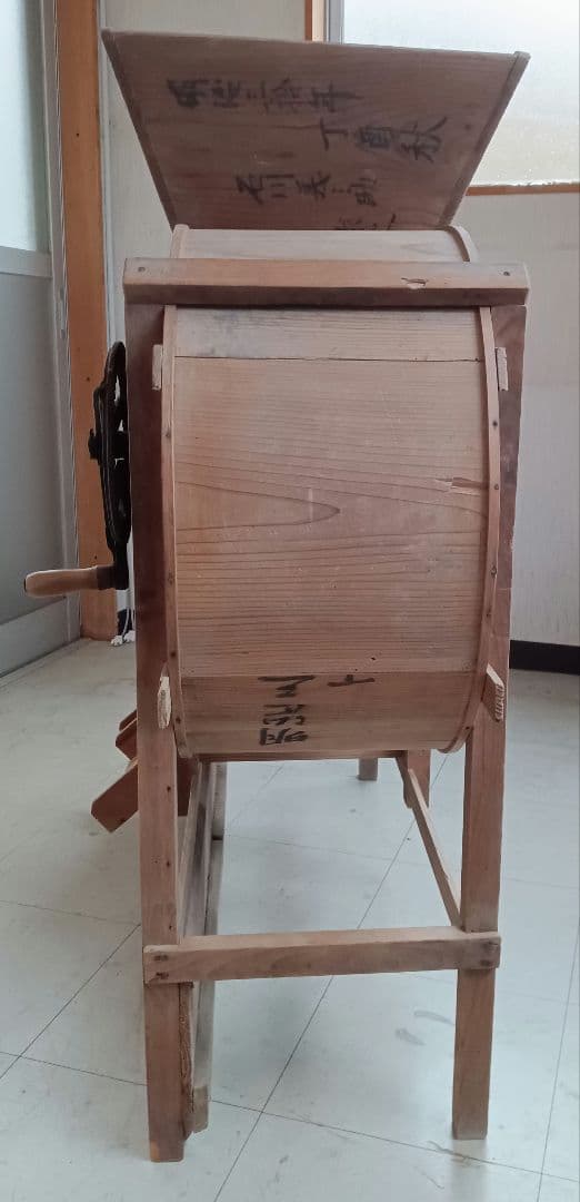 【引取専用】　籾摺機　手回しハンドル式　唐箕　農機具　明治時代　レトロ　古民家