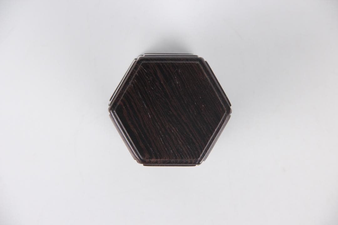 昇斎　作　鉄刀木 葫蘆形透かし 莨入 茶入　共箱 ED1-8