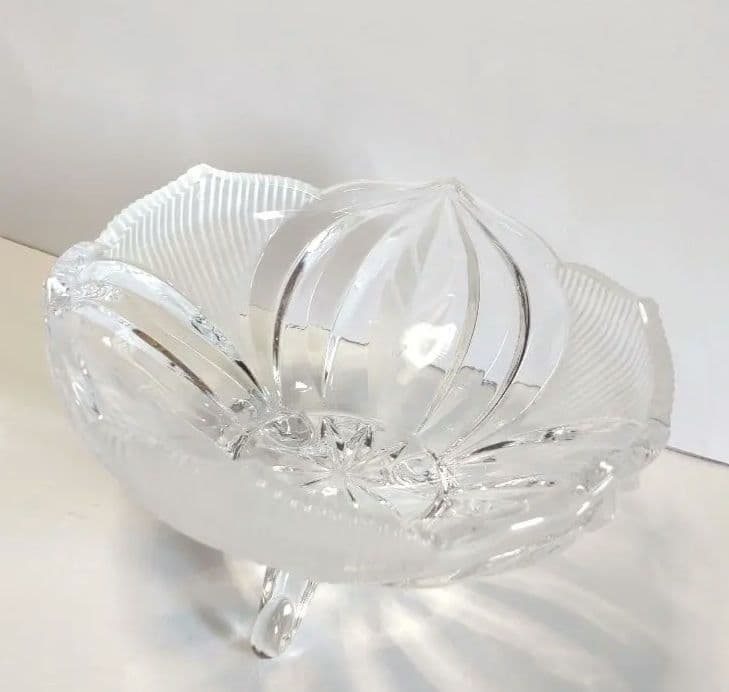 レトロ ガラスボウル ■ 猫脚 足つき アンティーク ヴィンテージ 蚤の市