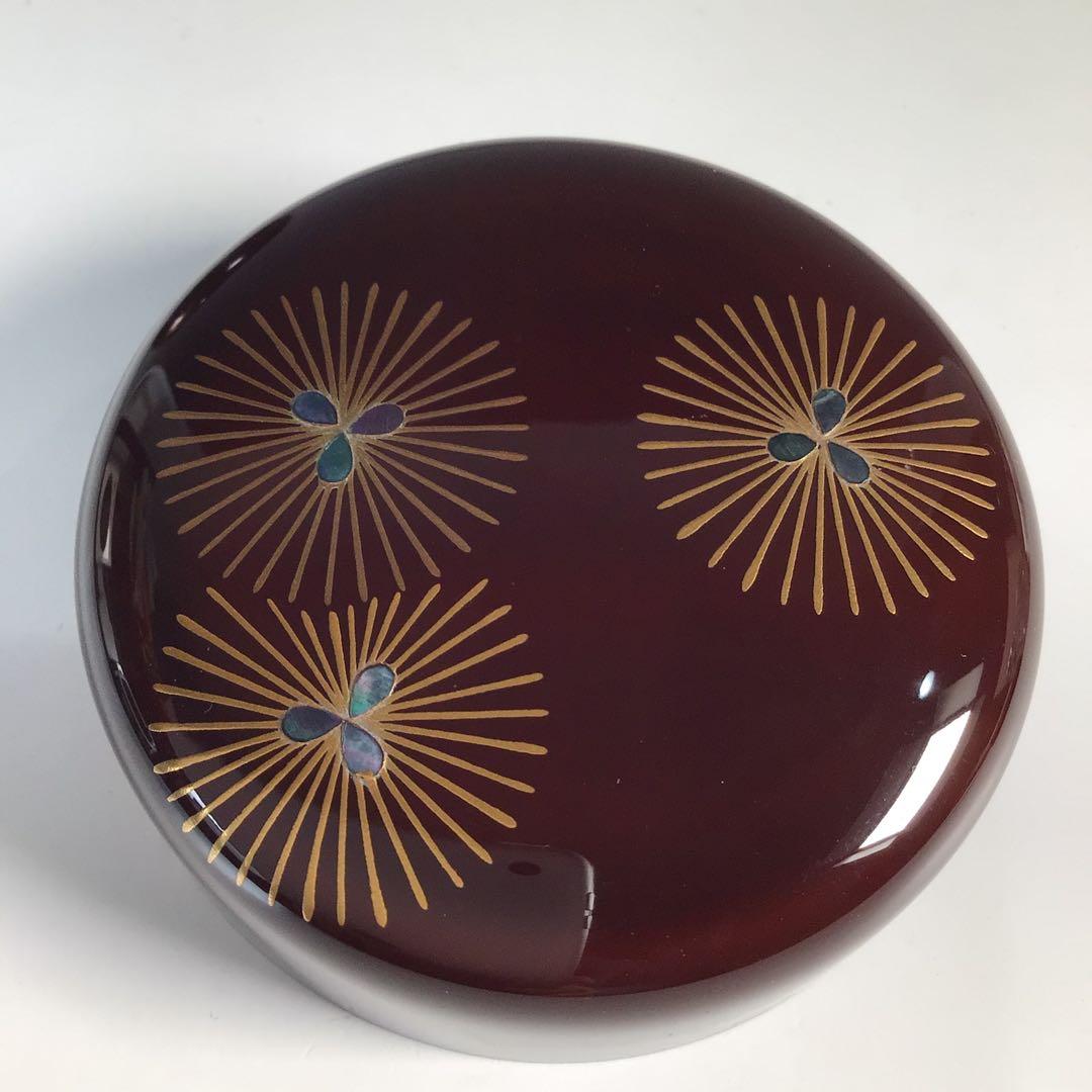 Ｍ７５４　中棗　『加賀蒔絵師　田中宗凌作』『溜塗』『唐松蒔絵』　共箱　茶道具