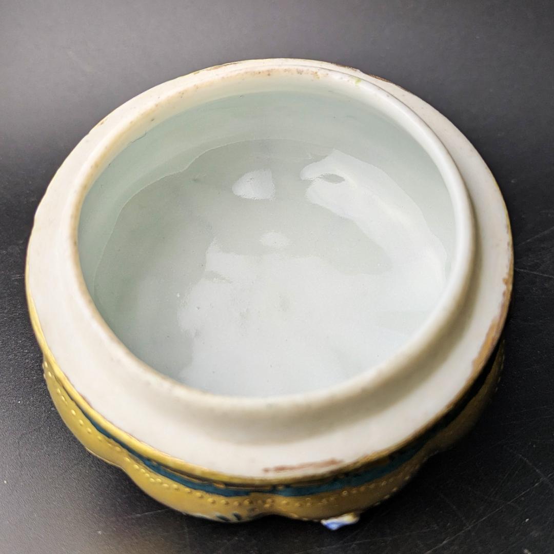 豪華金彩アールヌーボー 薔薇唐草模様 茶壷＆糖器セット 手彩金盛上 ニッポン