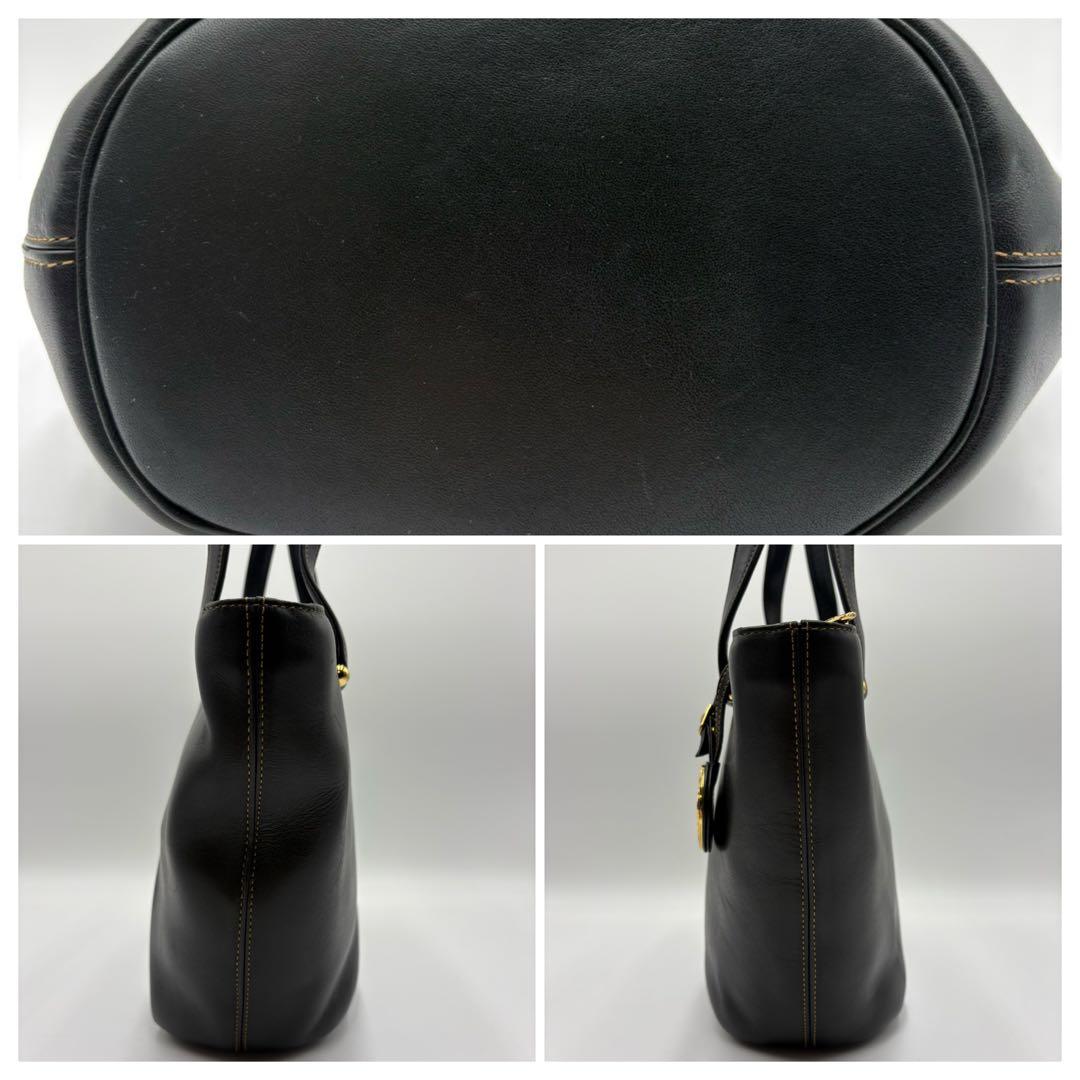 美品✨ヴァレンティノガラヴァーニ　ハンドバッグ　バケツ型　ゴールド金具　ブラック