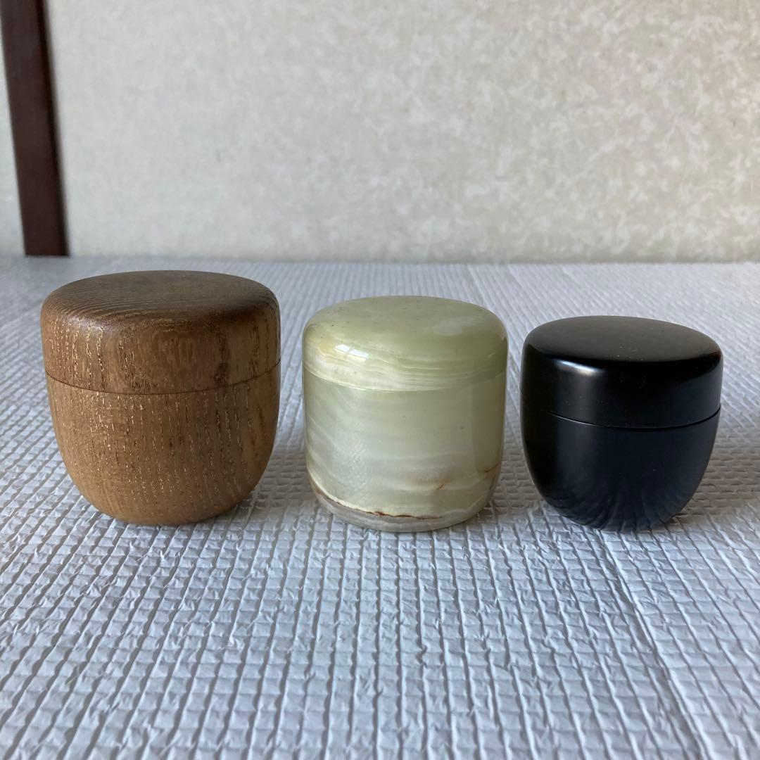 茶道具まとめ売り 蓋置き 棗 巾着入茶入れ 茶筅 茶筅筒 柄杓 茶碗 袱紗