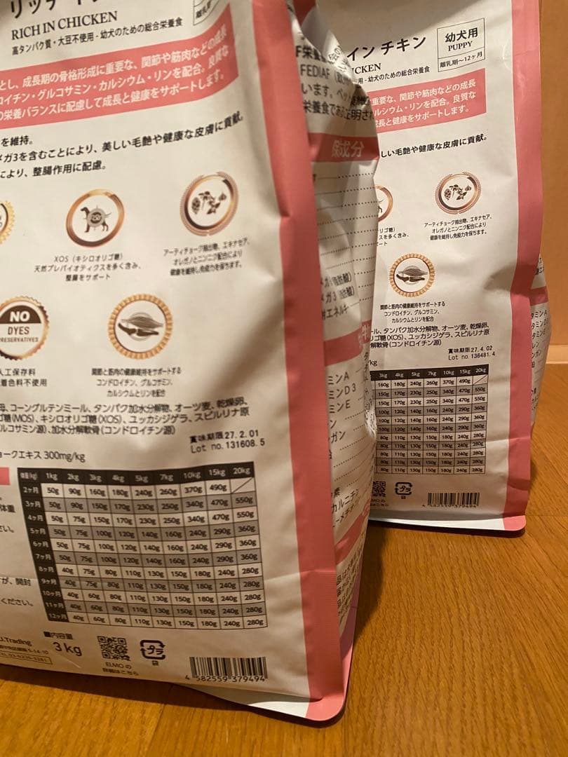 ELMO 幼犬用リッチインチキン 3kg 4個 800g2個