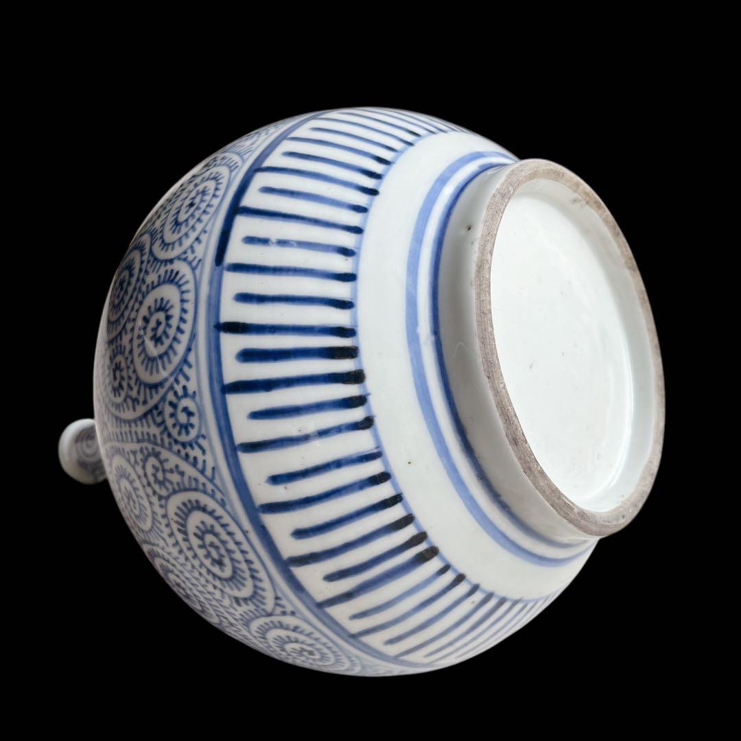 古伊万里 大徳利 花瓶 蛸唐草 染付け 骨董品 アンティーク 陶器 大きいサイズ