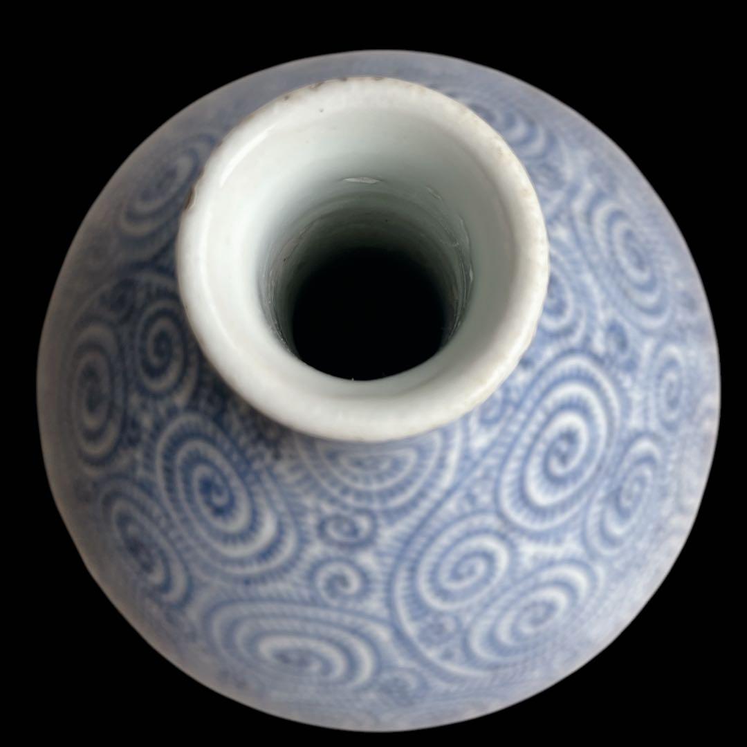 古伊万里 大徳利 花瓶 蛸唐草 染付け 骨董品 アンティーク 陶器 大きいサイズ