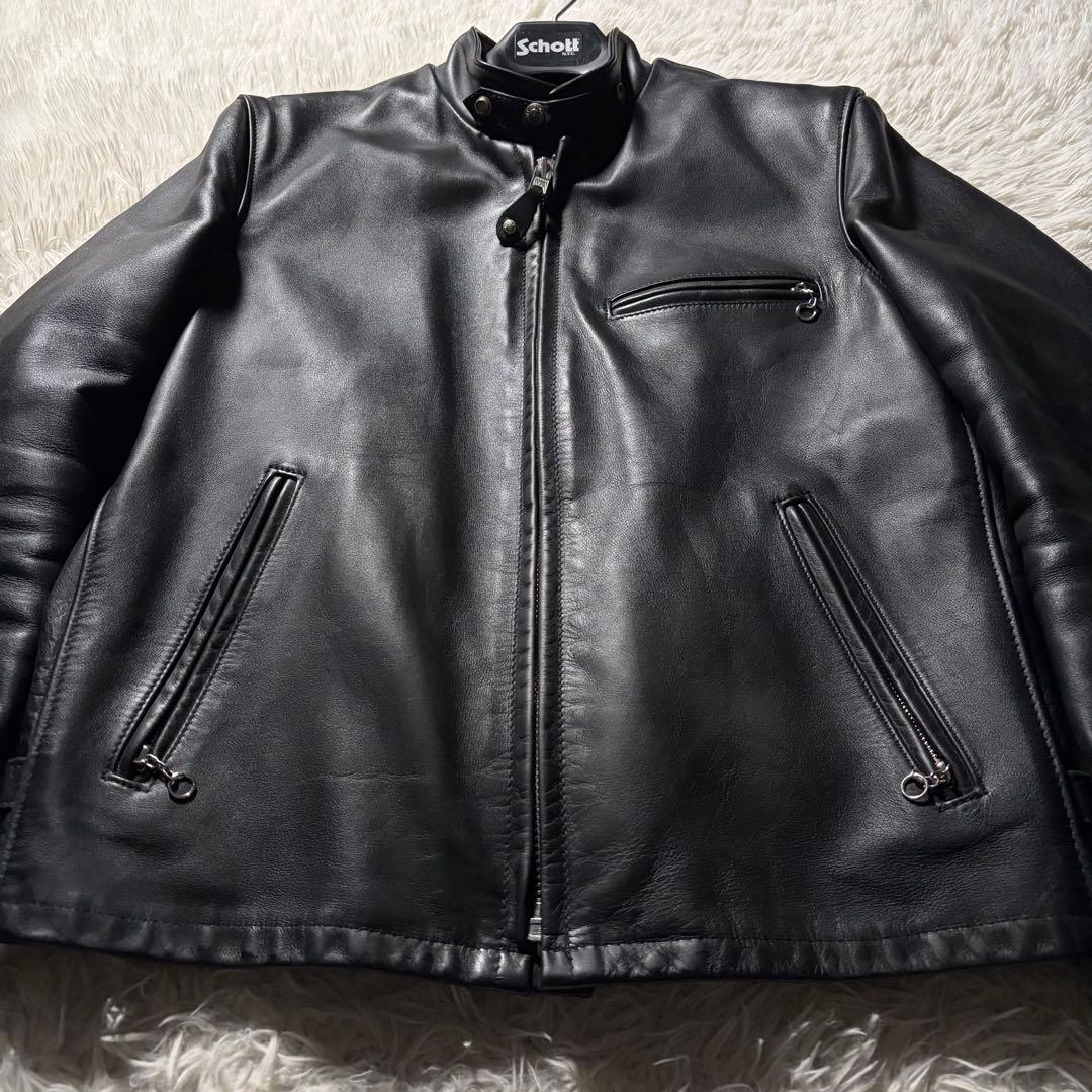 【美品/新型】schott ライダースジャケット　641 本革　黒　米国製　40