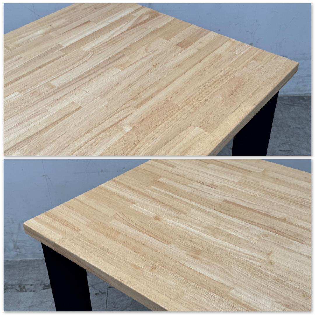 T1238☆展示品☆カナデモノ　テーブル　ラバーウッド　W1400　アイアン