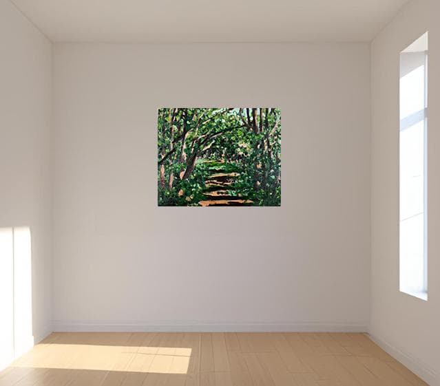 38×46㎝「稲刈り後の田園風景」油彩・原画・F10