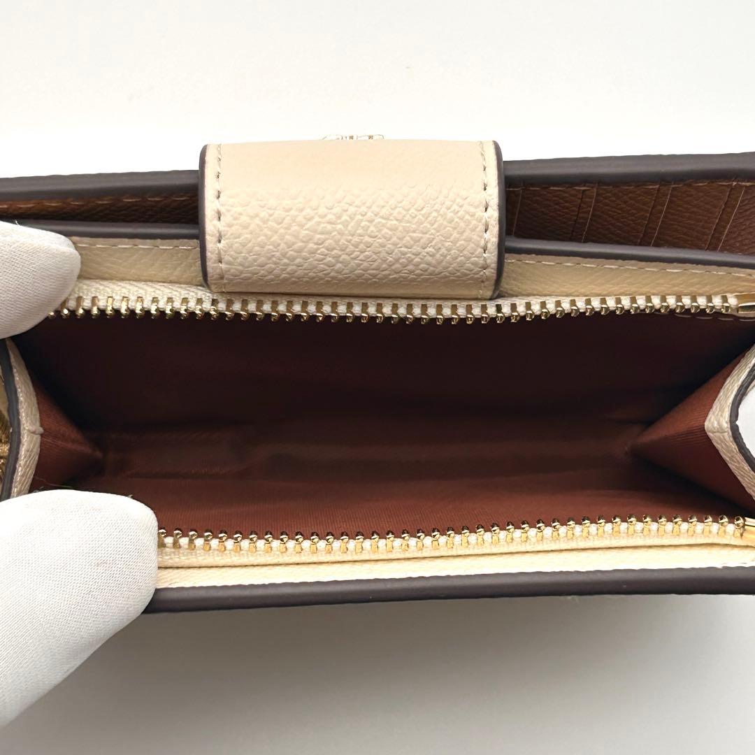 ✨極美品✨ COACH コーチ 二つ折り財布 ホワイト ブラウン【未使用級】