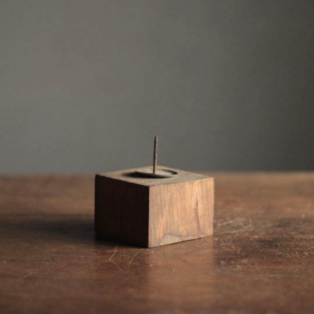 木片の 燭台 古道具 アンティーク オブジェ