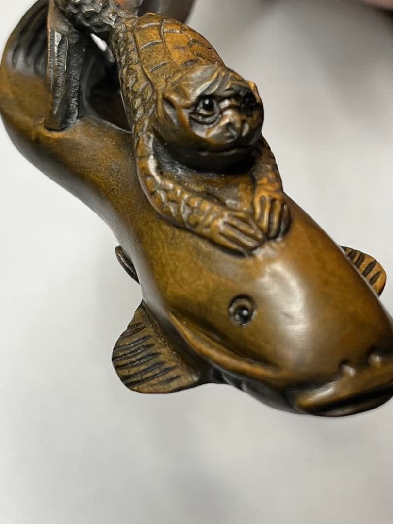 アンティーク根付 河童と鯰