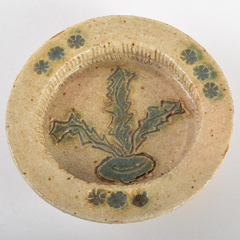 北大路魯山人作　黄瀬戸釉　蕪文　鉢　共箱　U　R7111