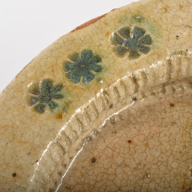 北大路魯山人作　黄瀬戸釉　蕪文　鉢　共箱　U　R7111