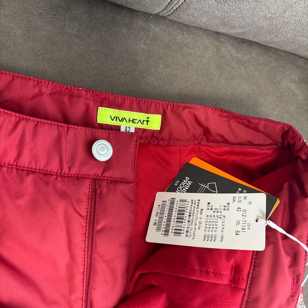 VIVA HEAT パッチワークスカート 赤　ダウン　冬