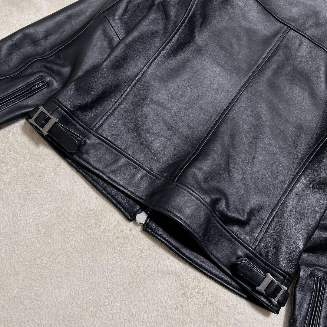 美品 BACK NUMBER 本革 シングルライダース M 黒 ラムレザー