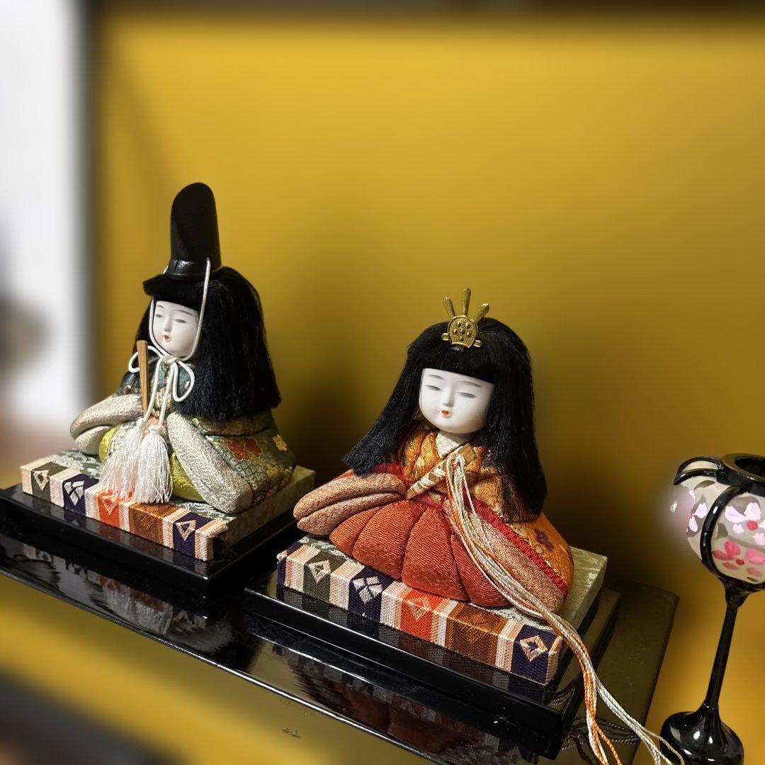 【美品貴重】木目込人形セット 伝統的な衣装　ひな人形