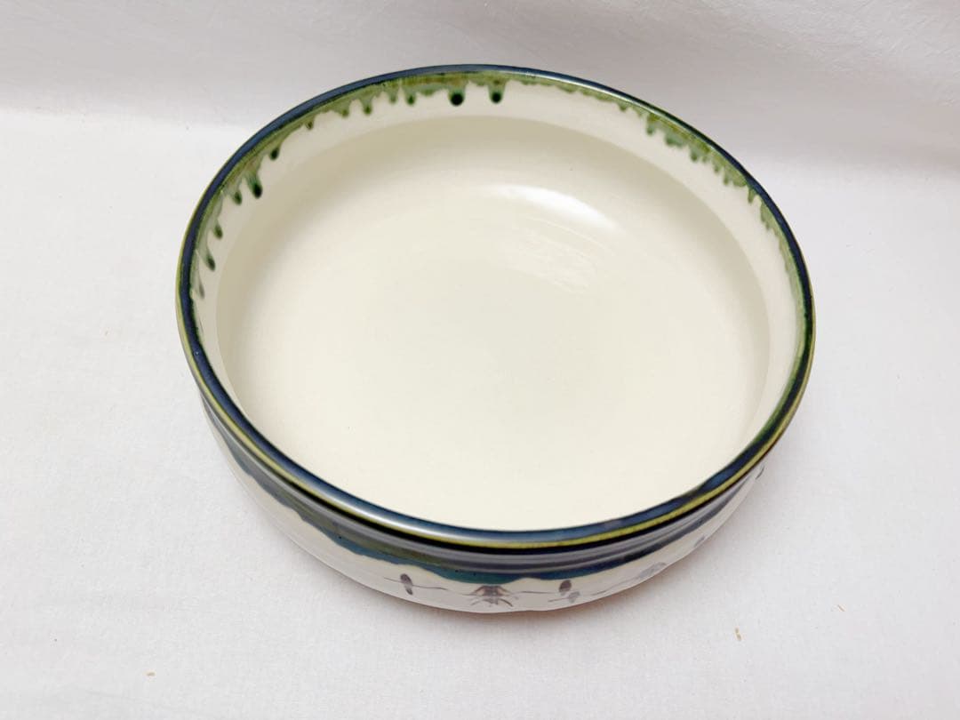 ほぼ未使用 茶道具 加藤五陶造 織部焼 平水指 割蓋 陶印 元箱