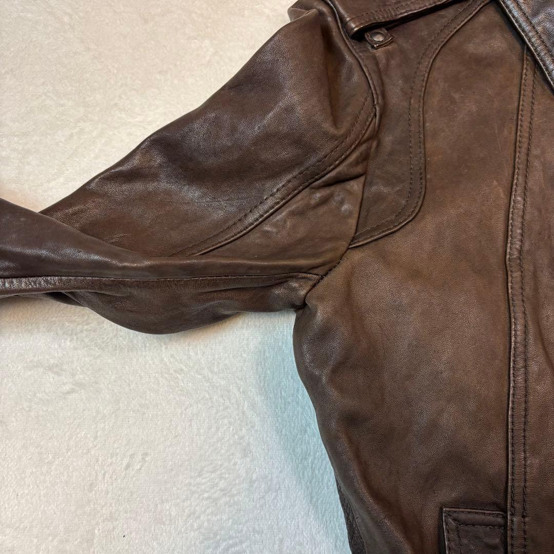 【高級馬革】5351プールオム　シングルライダース レザージャケット ブラウン