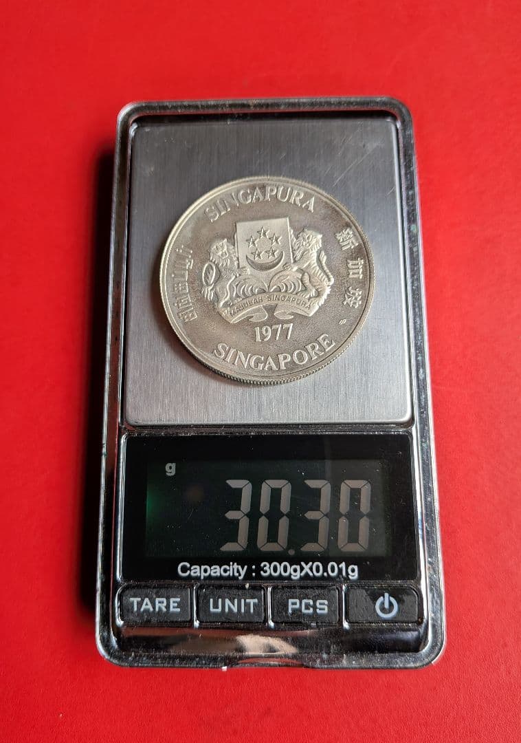 銀貨 大型 シンガポール10ドル 1977 KM15 古銭　　silver