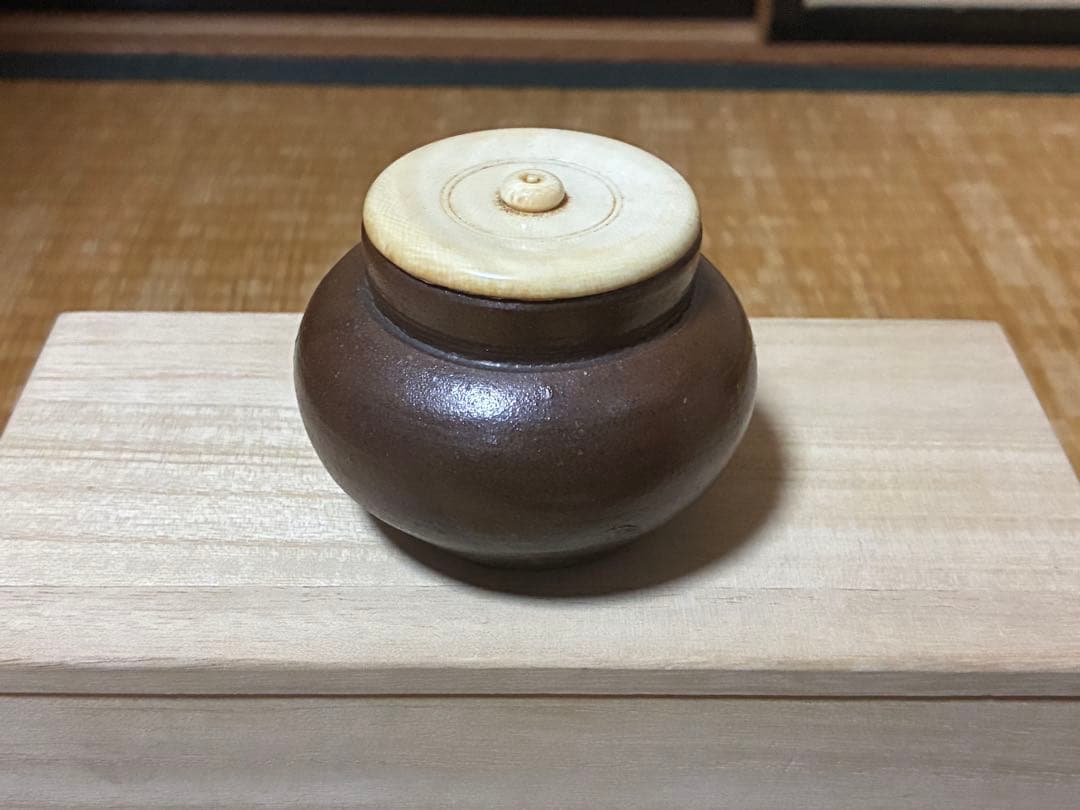 茶道具セット 金色と茶色 仕覆 茶入 木箱入