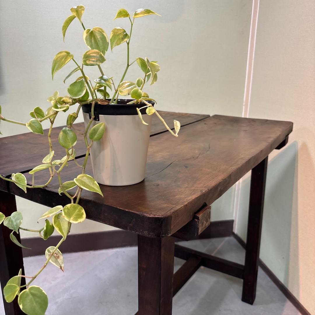 【古家具】無垢材 ヴィンテージテーブル 昭和レトロ アンティーク作業台 カフェ机