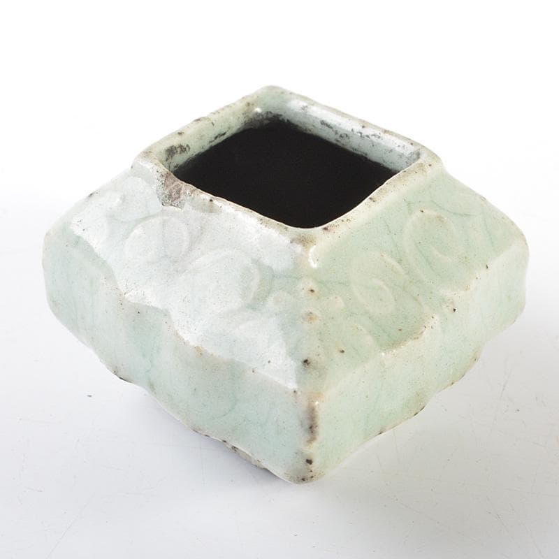 中国　龍泉窯　粉青釉　陰刻唐草文　水孟　C　R6400