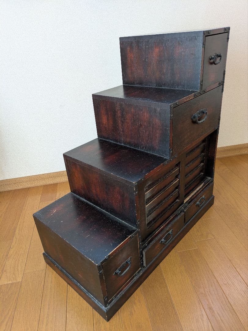 木製階段型箪笥 6引き出し