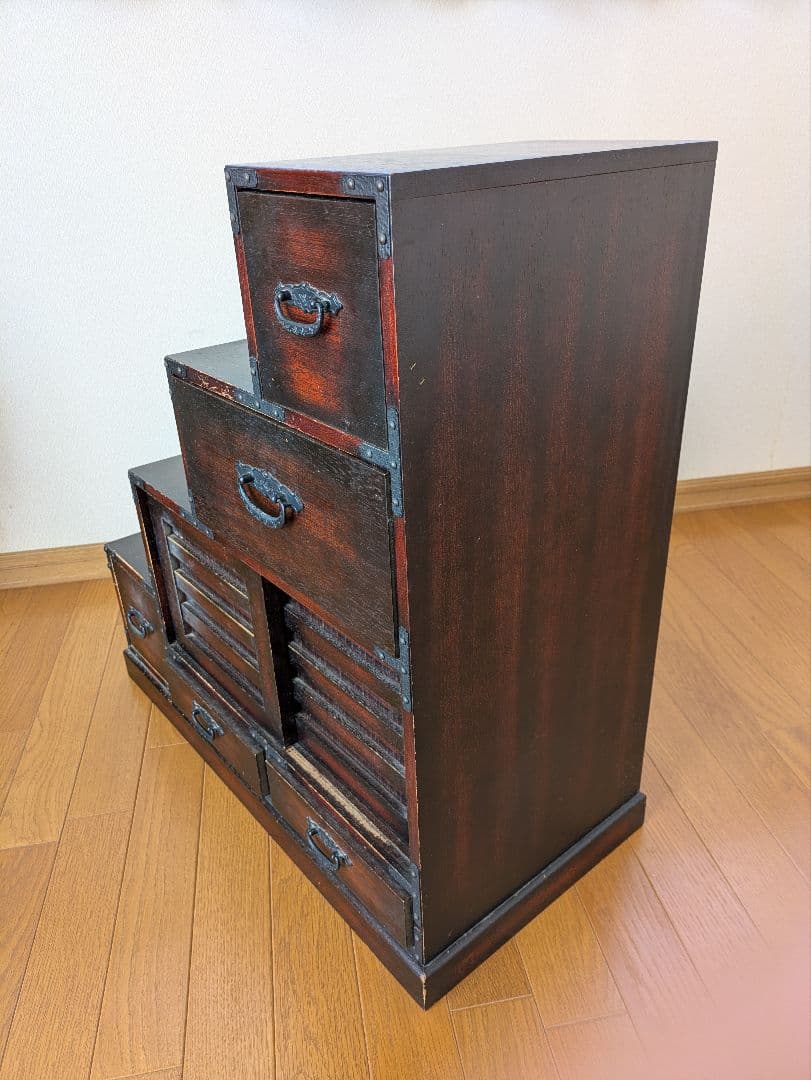 木製階段型箪笥 6引き出し