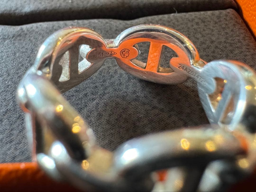 エルメス　HERMES 51サイズ メンズピンキーリング可能　アンシェネ