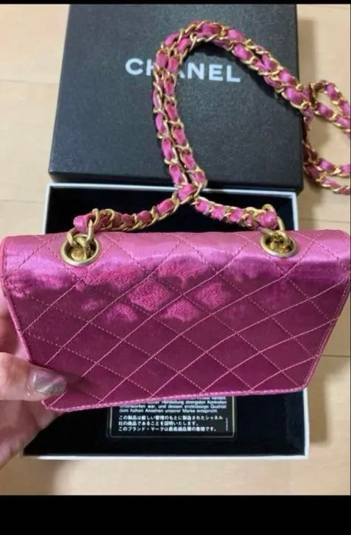超レア★シャネル サテンピンクミニマトラッセ ショルダー バッグ