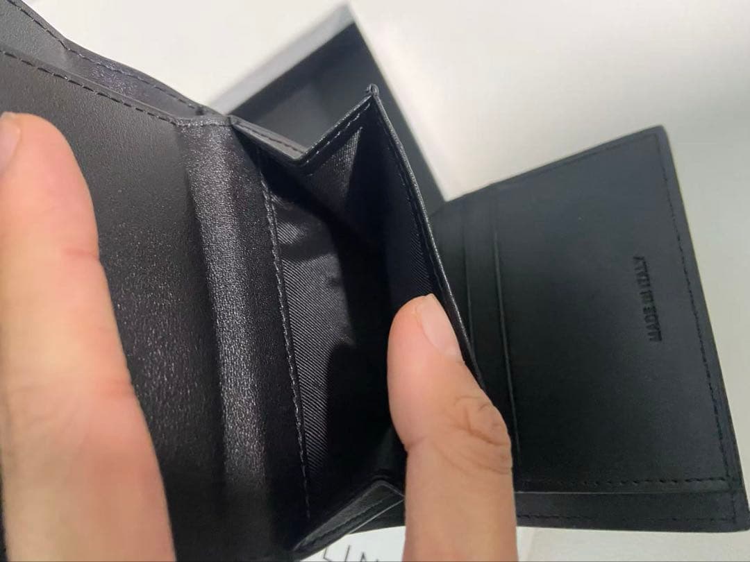 美品✨送料込みCELINE ブラックキャンバス　三つ折り財布　セリーヌ　ロゴ付き