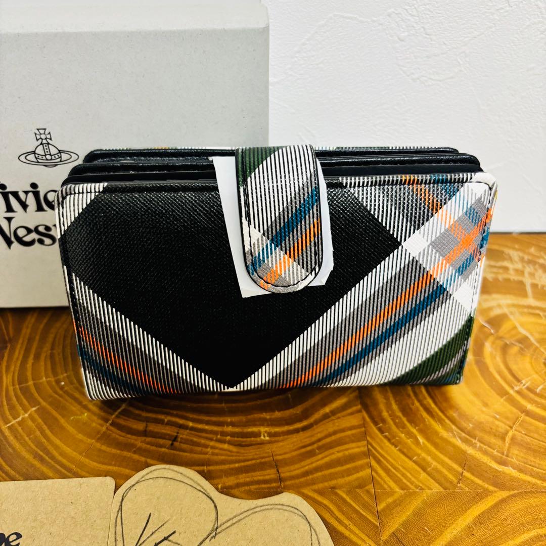 ヴィヴィアンウエストウッド 二つ折り財布 ダービー グリーン マルチカラー　新品