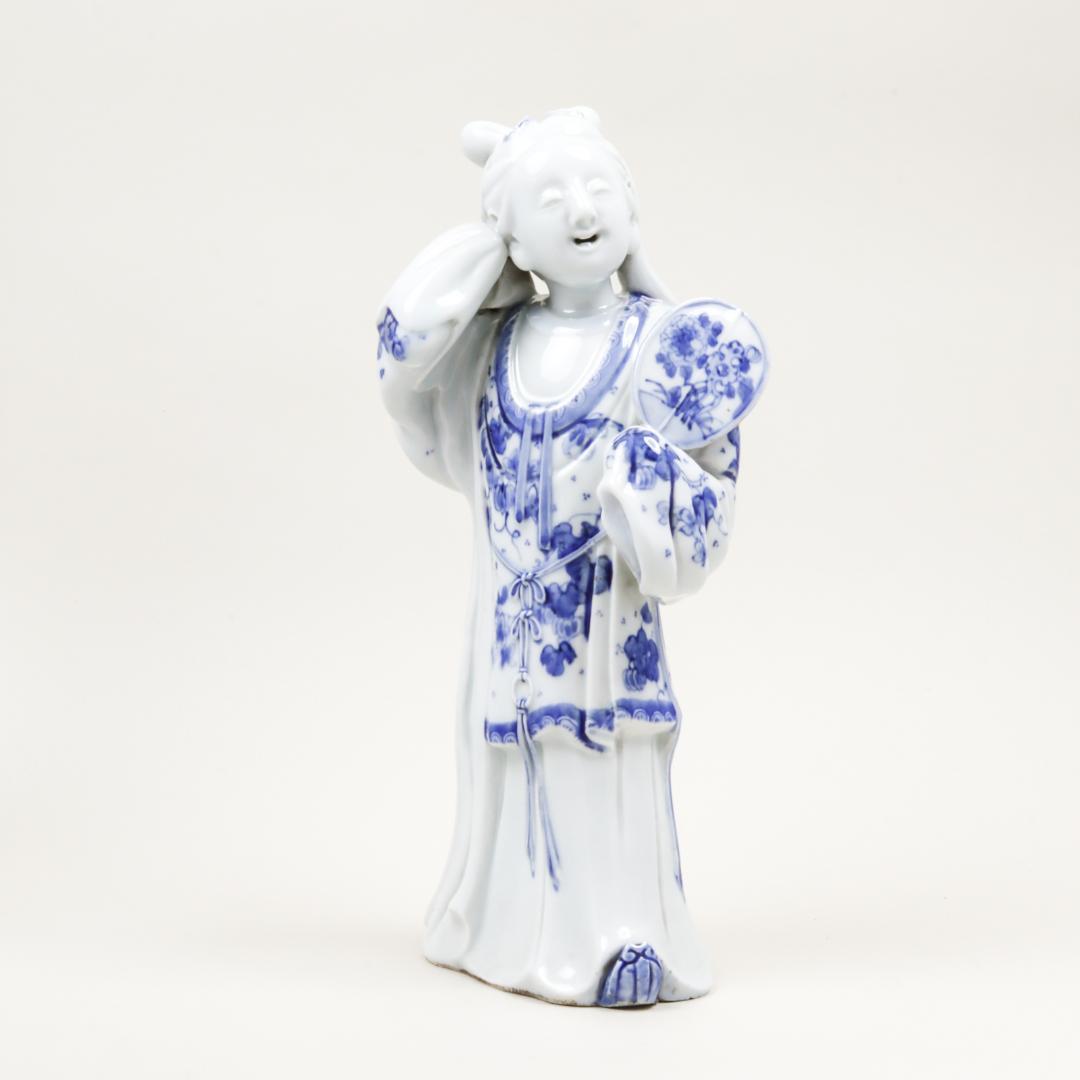 平戸焼 染付 女官像 30cm 三川内焼