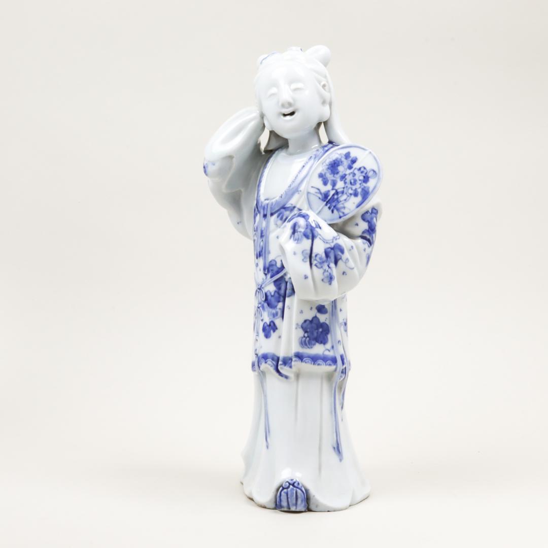 平戸焼 染付 女官像 30cm 三川内焼