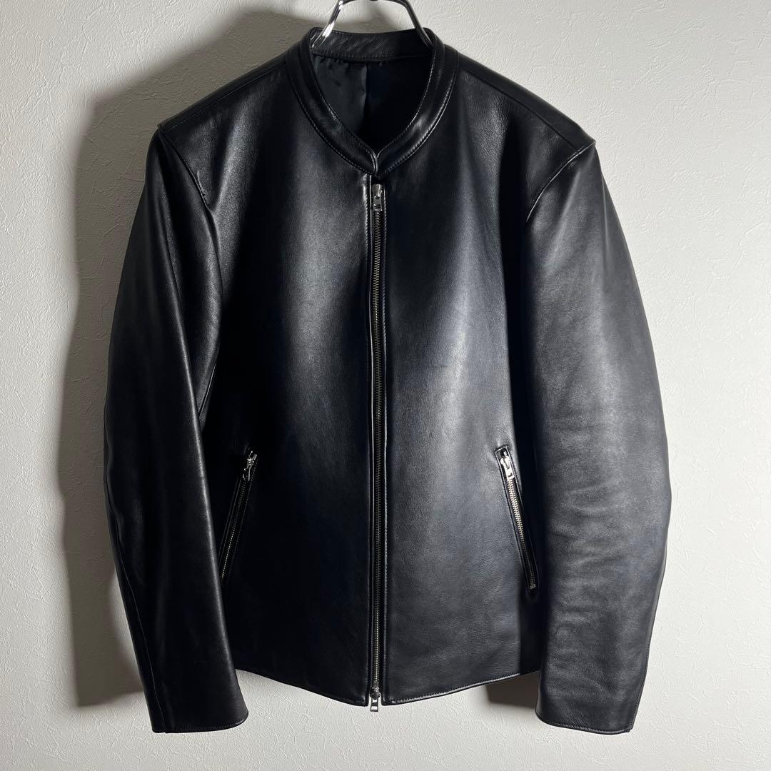 【極美品•Lサイズ】LIDNMリドム シングルラムレザージャケットブラック