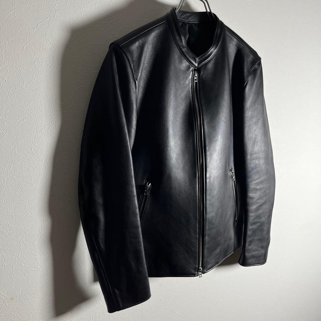【極美品•Lサイズ】LIDNMリドム シングルラムレザージャケットブラック
