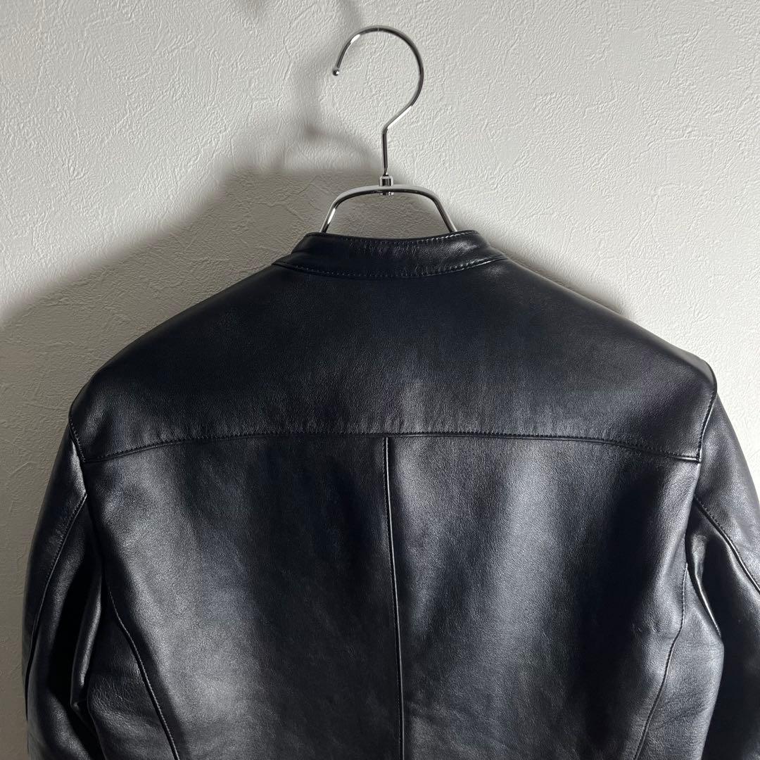 【極美品•Lサイズ】LIDNMリドム シングルラムレザージャケットブラック