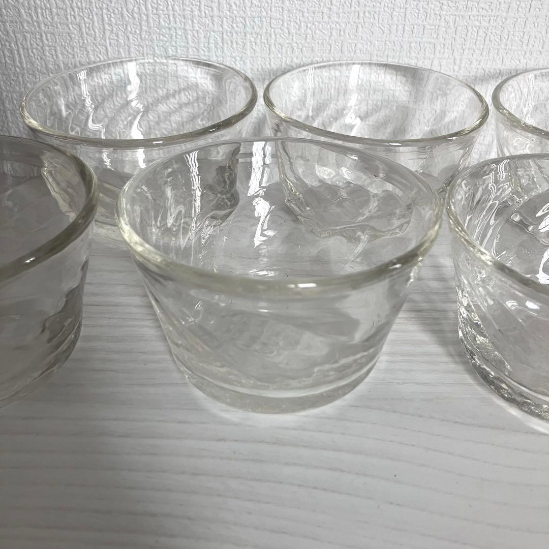 42【倉敷ガラス】小谷眞三 透明波小鉢 6点セット