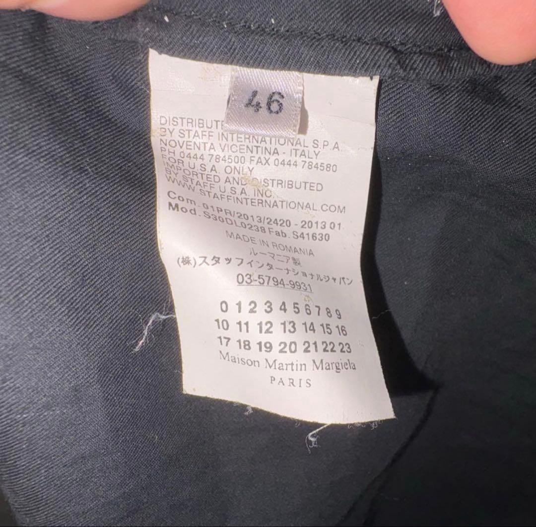13SS メゾンマルタンマルジェラ 定番 ベーシックシャツ46 ブラック