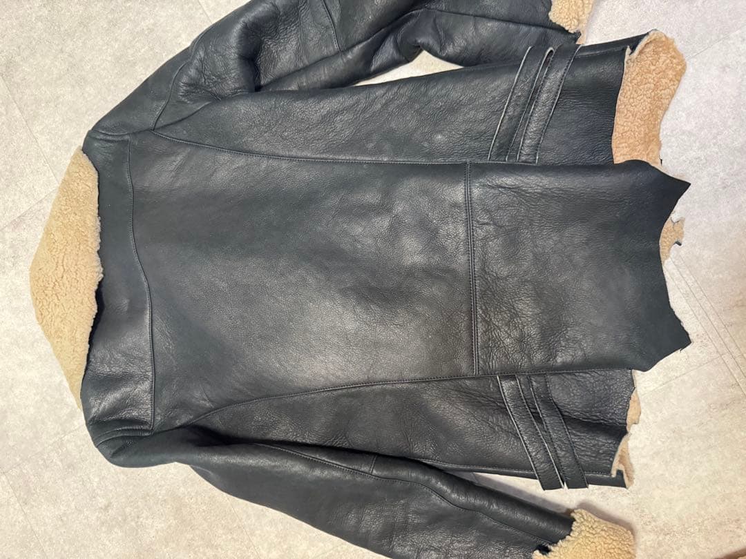 GalaabenD リアルムートン ライダースジャケット