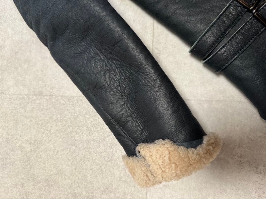 GalaabenD リアルムートン ライダースジャケット