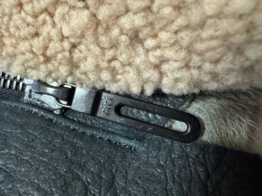 GalaabenD リアルムートン ライダースジャケット