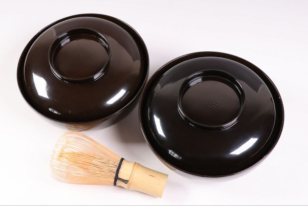 【MB192】輪島塗 宝尽くし金蒔絵 黒塗椀 二客 天然木漆塗 大正昭和 茶懐石