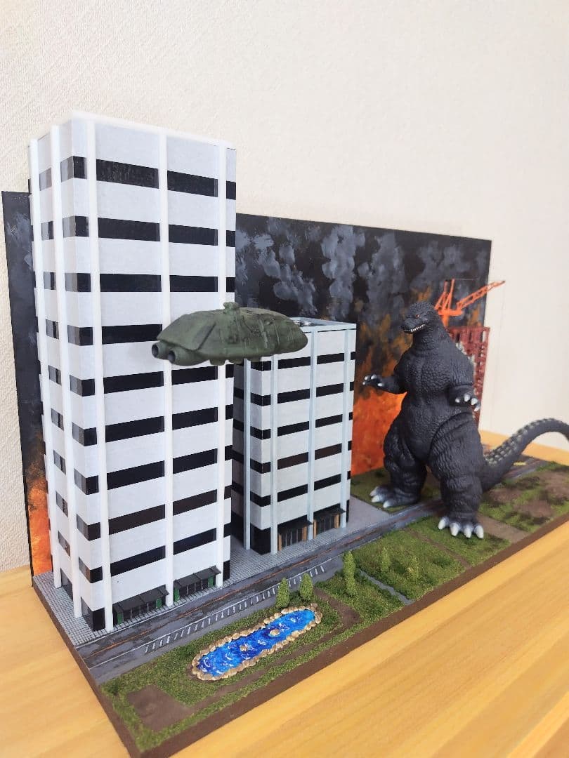 ジオラマ模型　ゴジラvsスーパーX2！