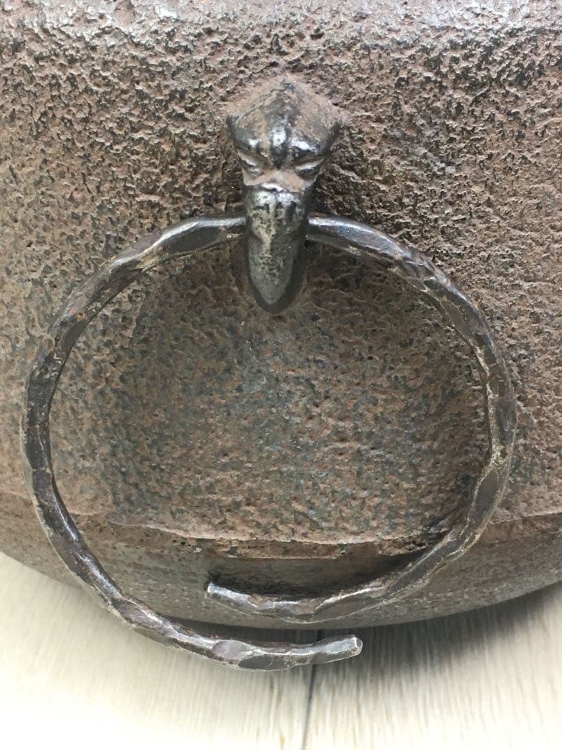 S229茶釜 尾張釜 利休堂文字入 西村道也作