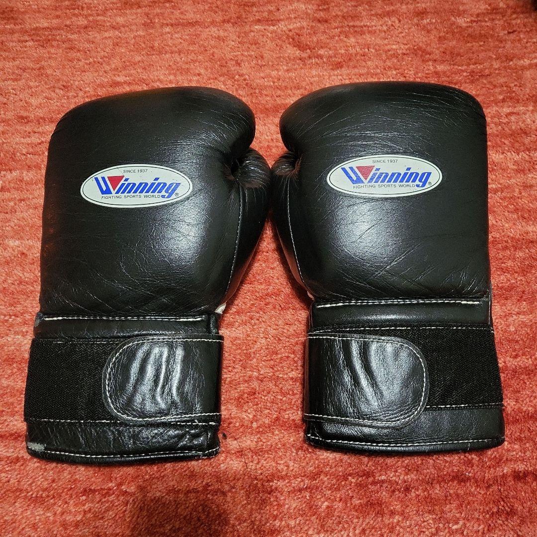 Winning ウイニング ボクシンググローブ 14oz テープ 黒 本革