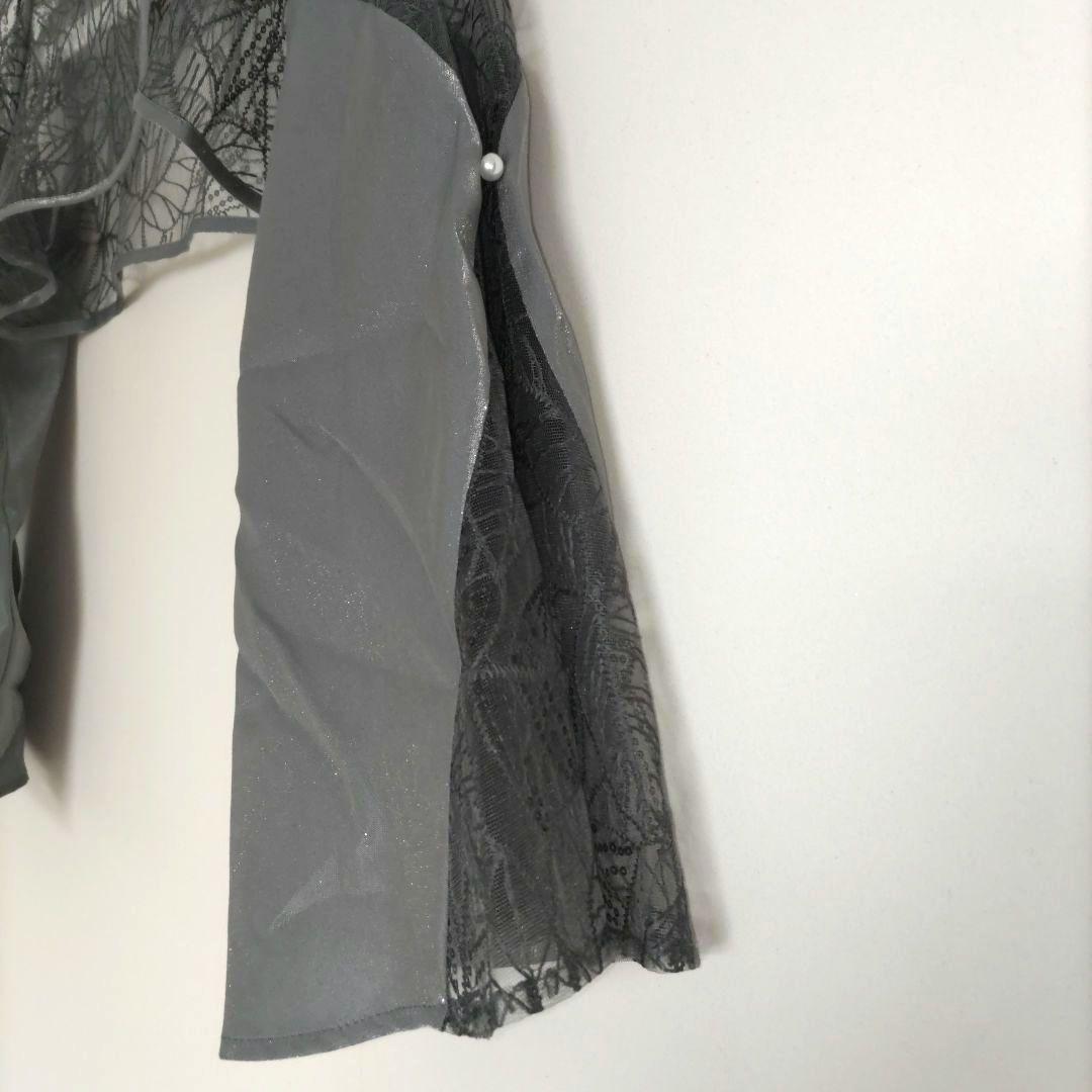 【LEJA】2点セット リーフ刺繍 パールボレロ付 マーメイドドレス 結婚式 S