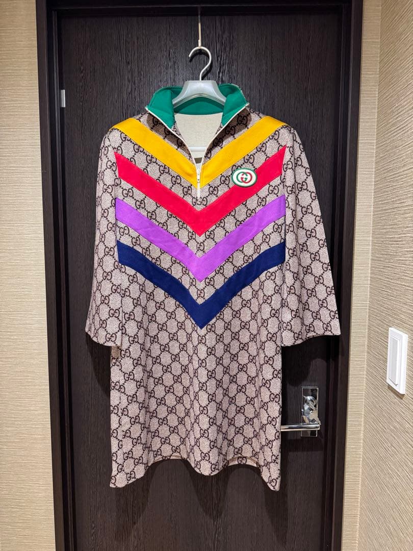 Gucci カラーブロック ジップアップポロシャツ