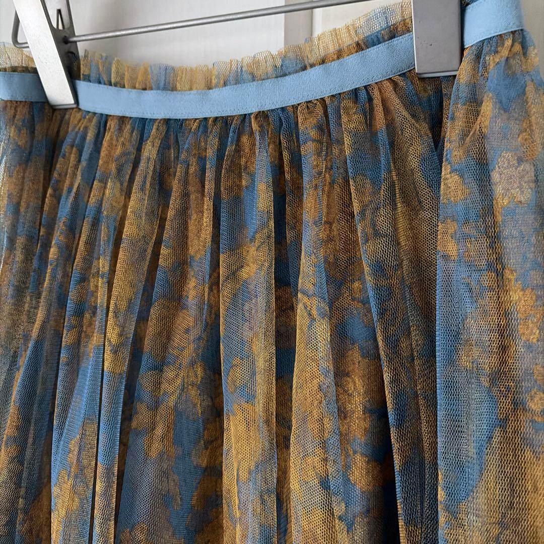 WACOAL DIA チュールプリントフレアスカート　ペチコートセット